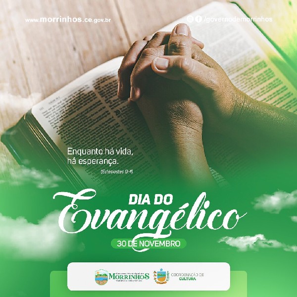 30 DE NOVEMBRO É O DIA DO EVANGÉLICO