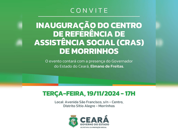 Inauguração do Centro de Referência de Assistência Social (CRAS) no Distrito de Sítio Alegre.