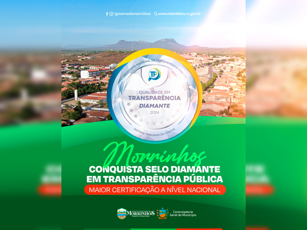 Município de Morrrinhos Conquista o Selo Diamante no Programa Nacional de Transparência Pública